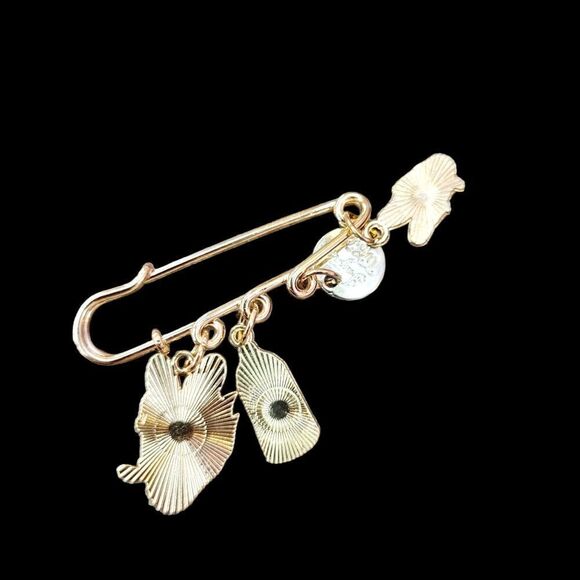 2/$20 Brand New Disney Donald Duck Daisy Gold Pin With Charms - Picture 2 of 3